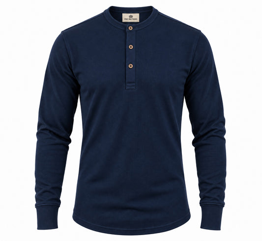 Pike Brothers 1927 Henley Shirt Mojave Blue | Long Sleeve