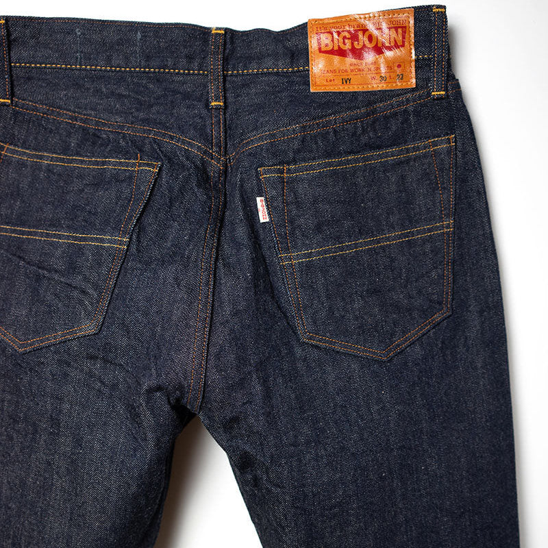 Big John M114J IVY tapered fit Japanese selvedge denim jeans back
