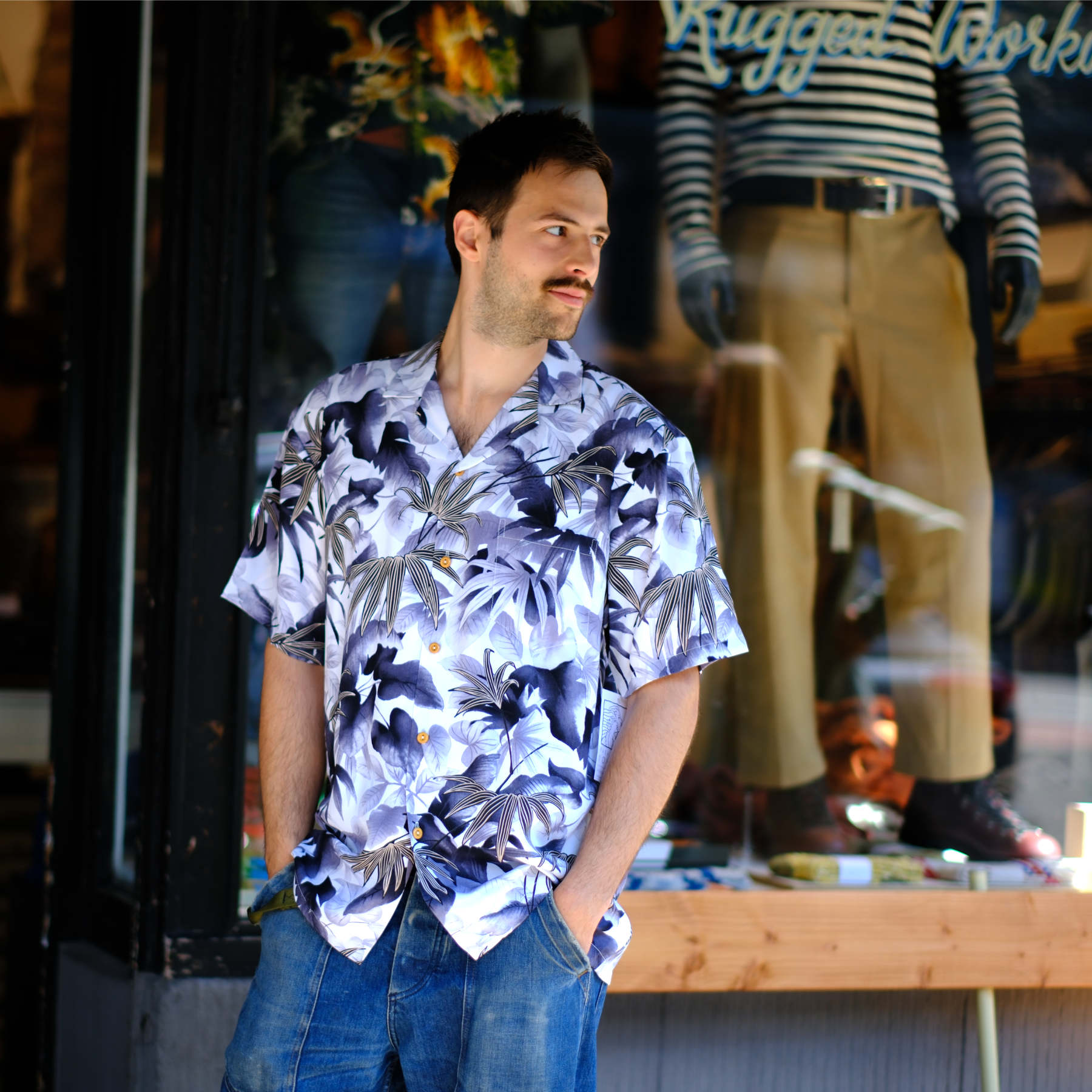 Paradise Found Shadow Garden Hawaii Shirt – Gray Rayon