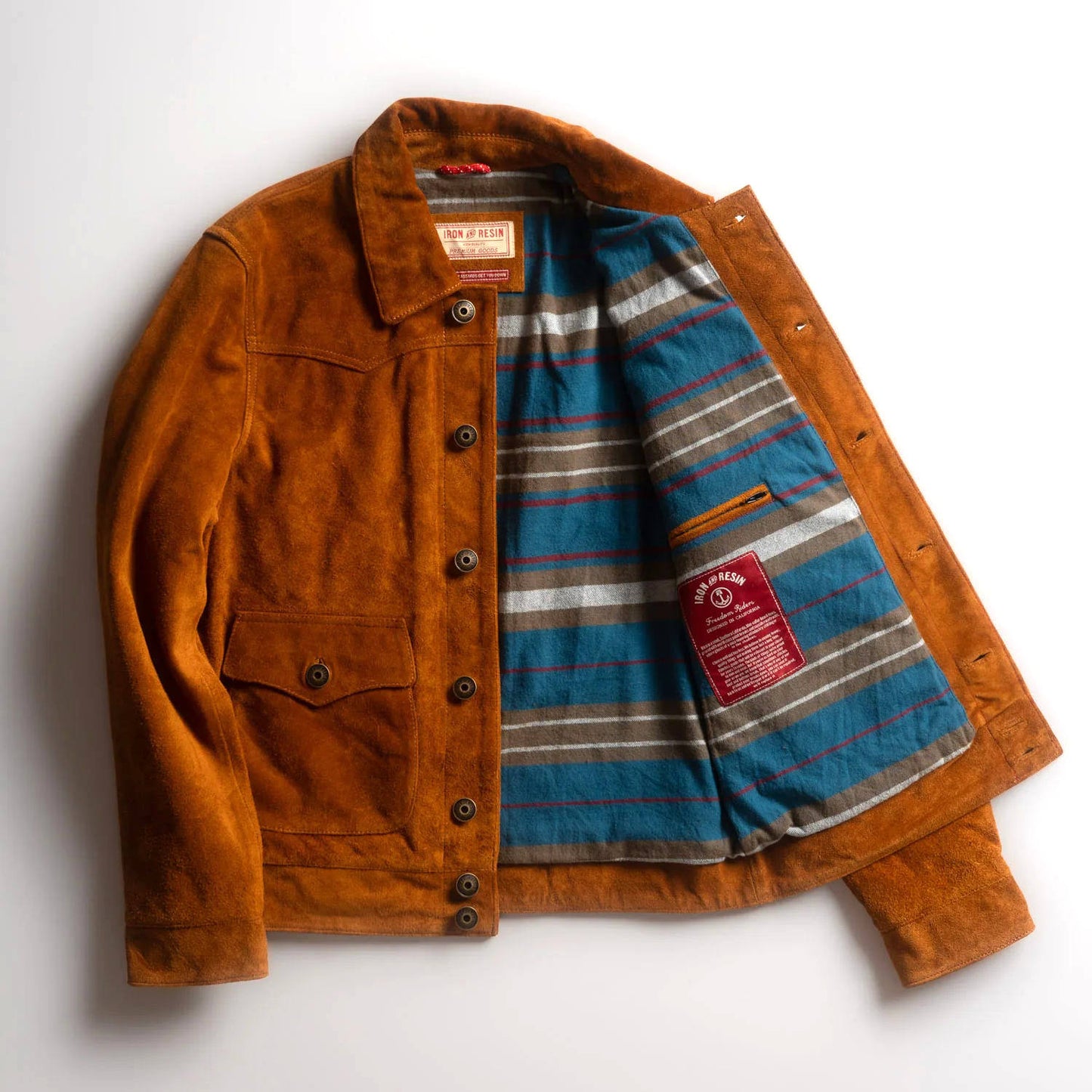 Iron & Resin Douglas Buffalo Suede Jacket - Cognac