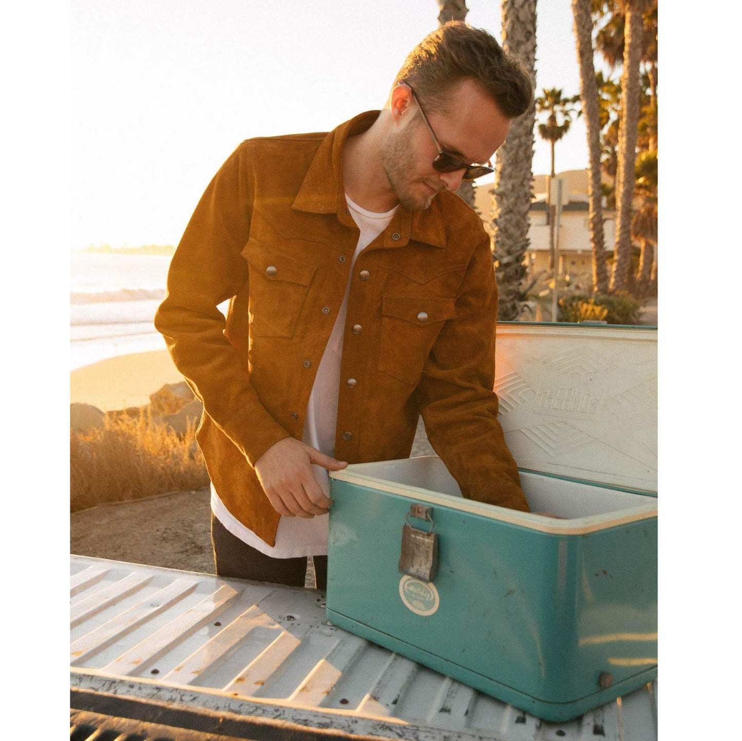 Fence Buffalo Suede Shirt - Cognac