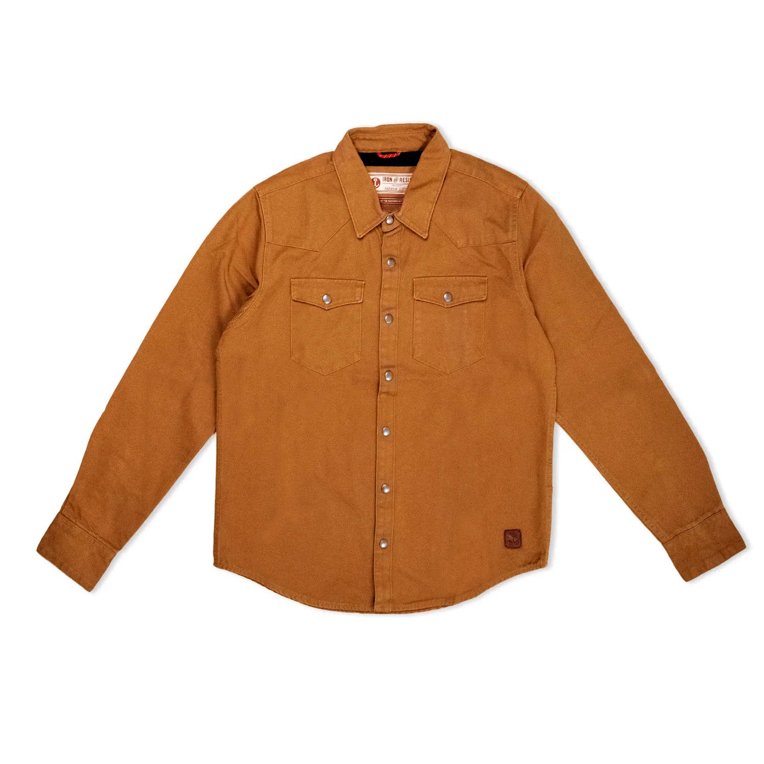 Iron and Resin Fenceline Duck Canvas Shirt - Cognac Raw