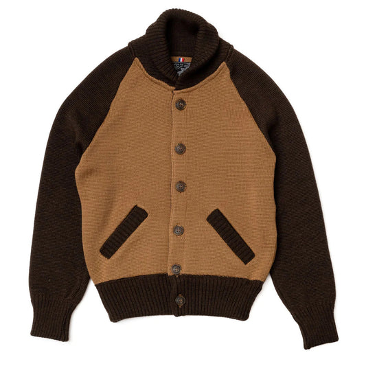 A Piece Of Chic Varsity Wool Cardigan - Brown