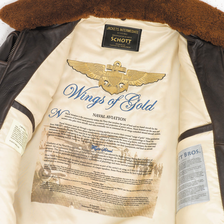 Schott G-1 Wings of Gold Lambskin Pilot Jacket