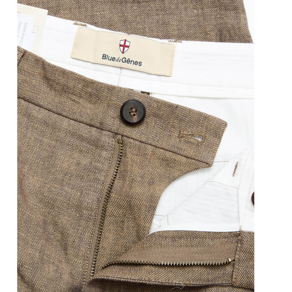 Blue de Gênes Palco Linen Pant - Grey Melange