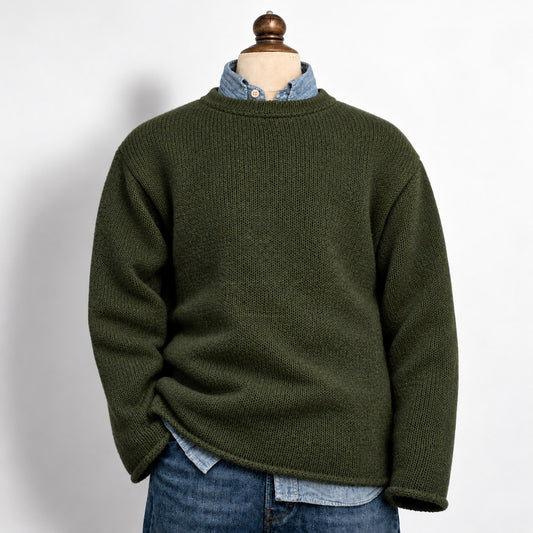 Fleurs de Bagne Mataf | Kaki Wool Fisherman Sweater
