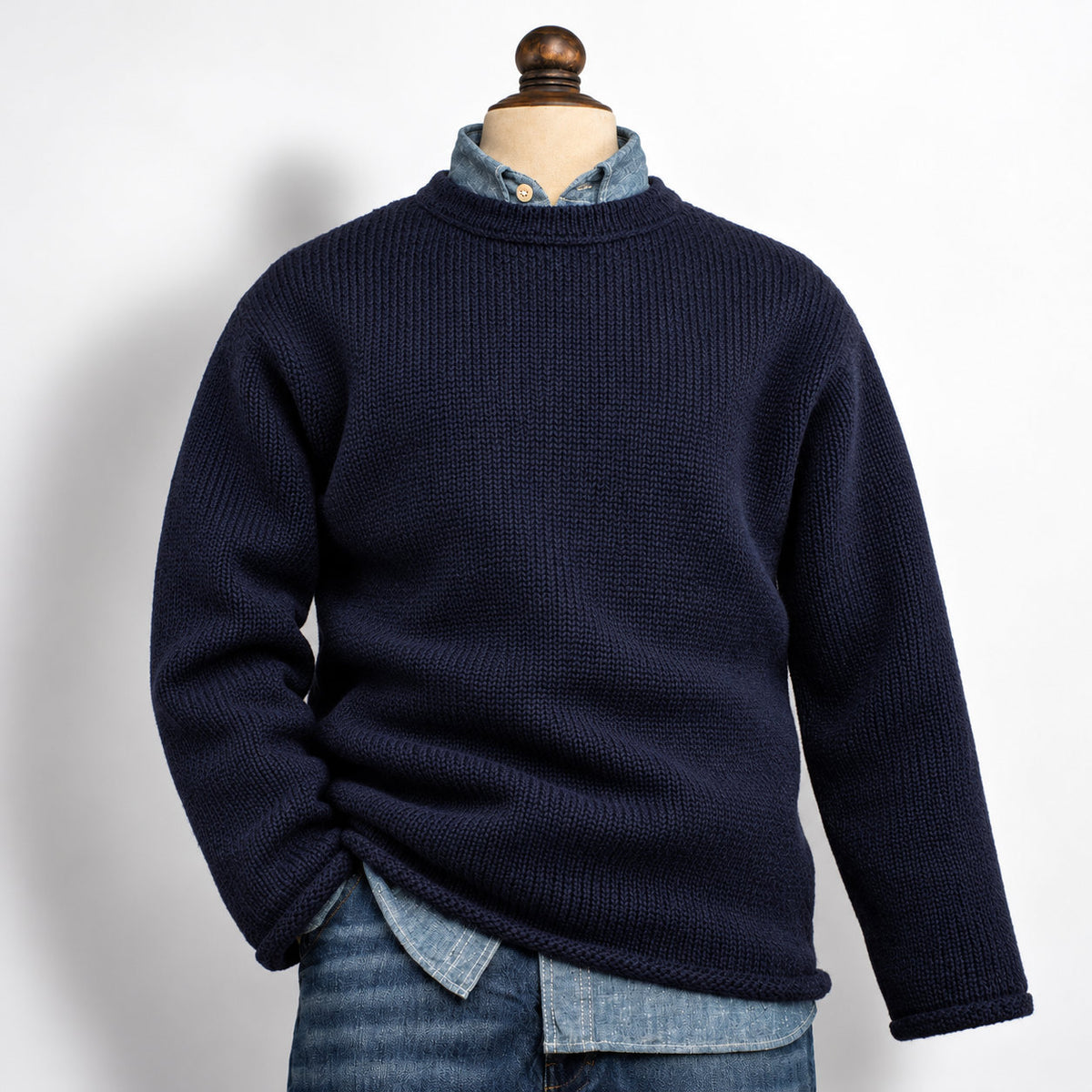 Fleurs de Bagne Mataf | navy Wool Fisherman Sweater
