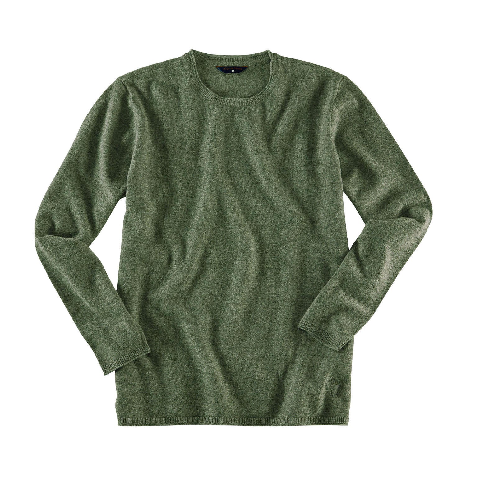 Blue de Genes Monte Knit Cotton Linen Crewneck army