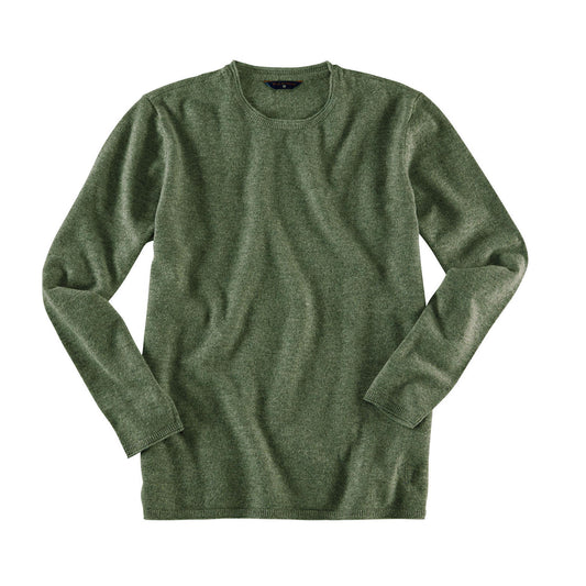 Blue de Genes Monte Knit Cotton Linen Crewneck army