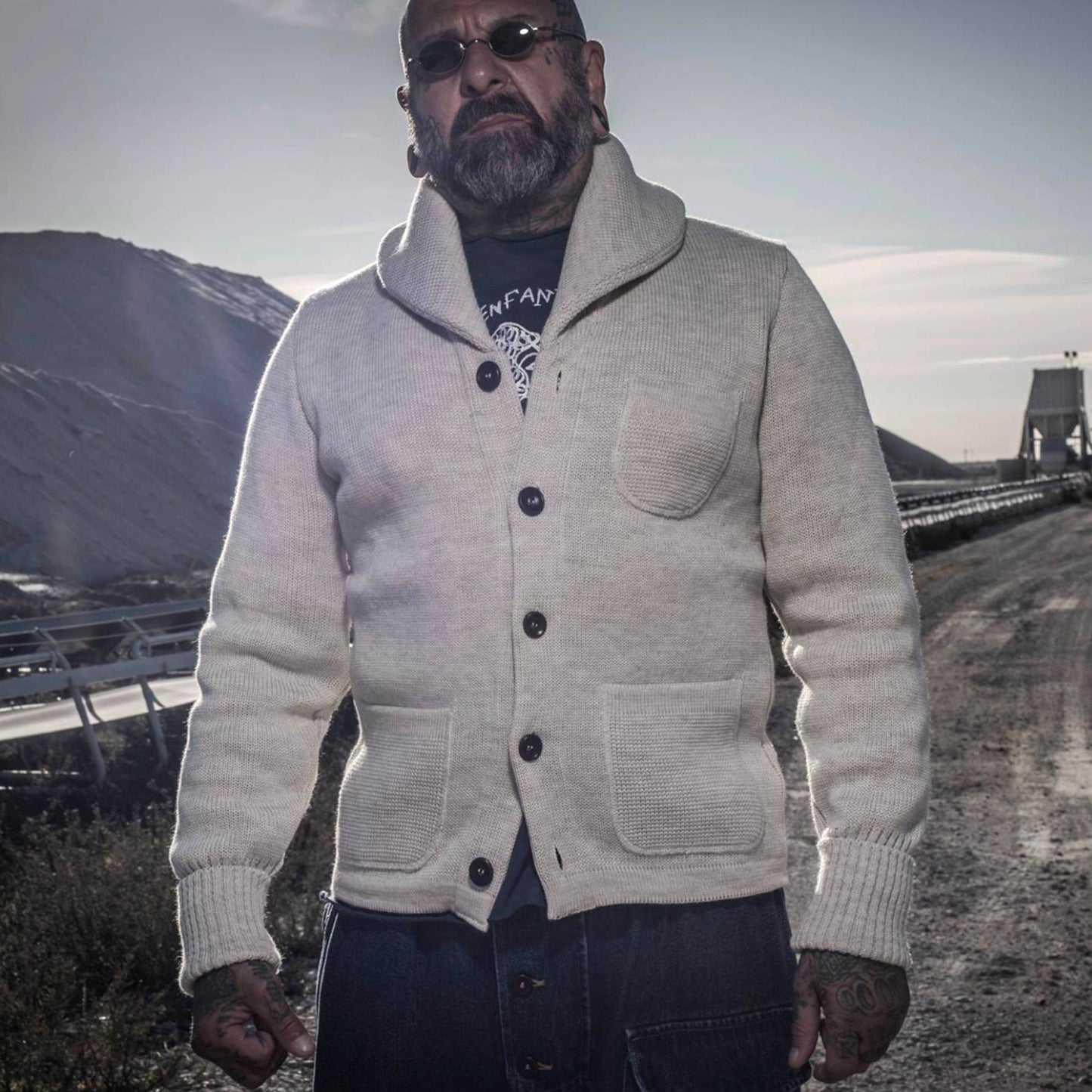 Cardigan Wool L´enfant du Malheur - Natural