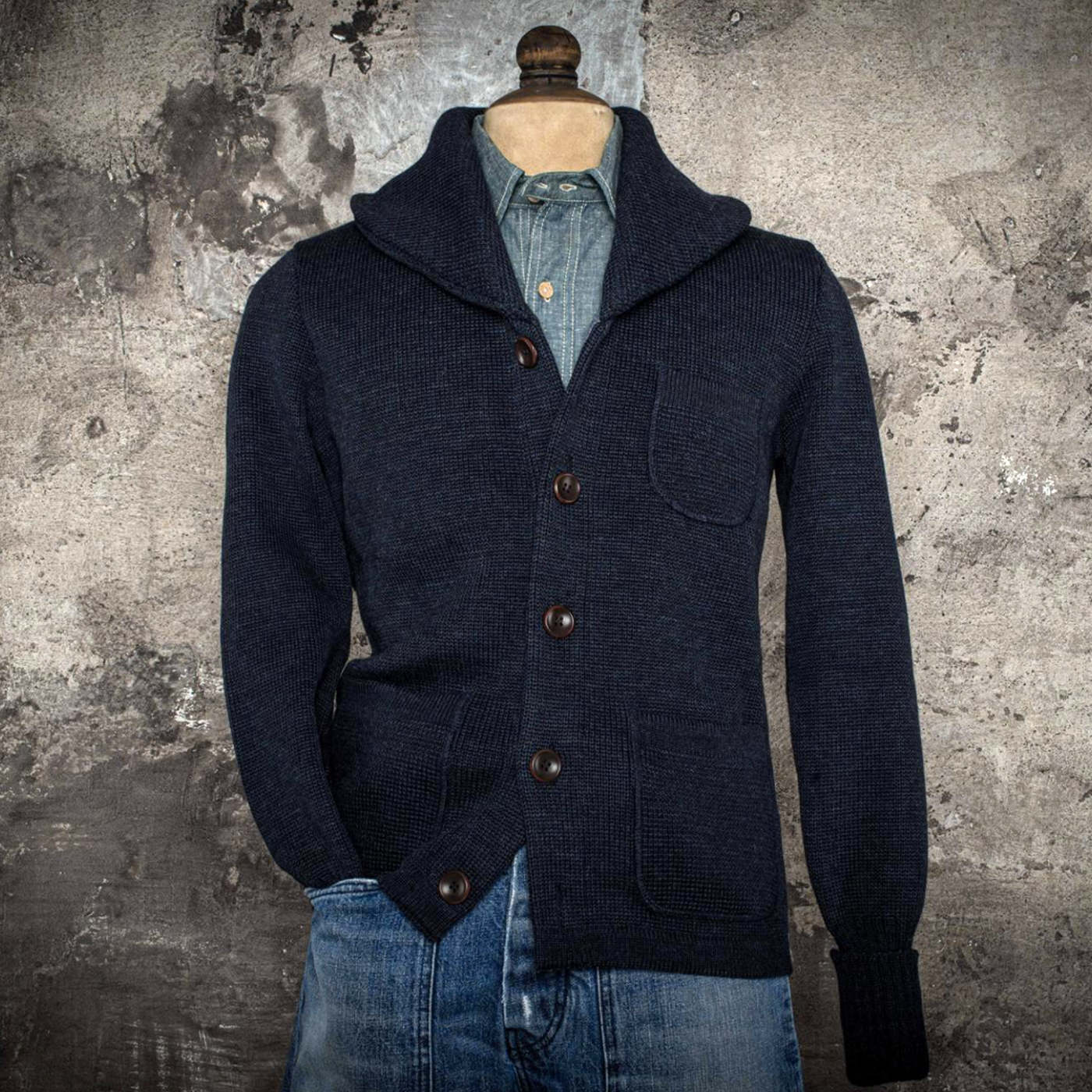 Cardigan Wool L´enfant du Malheur - Navy
