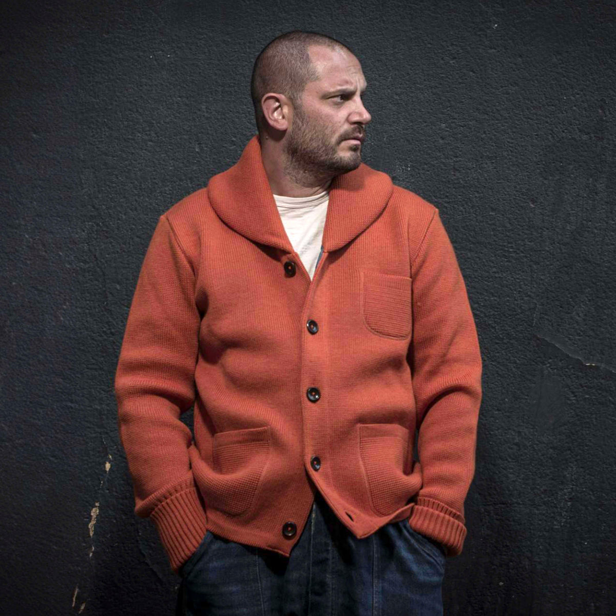 L’Enfant du Malheur – Strickjacke aus schwerer Wolle – Orange