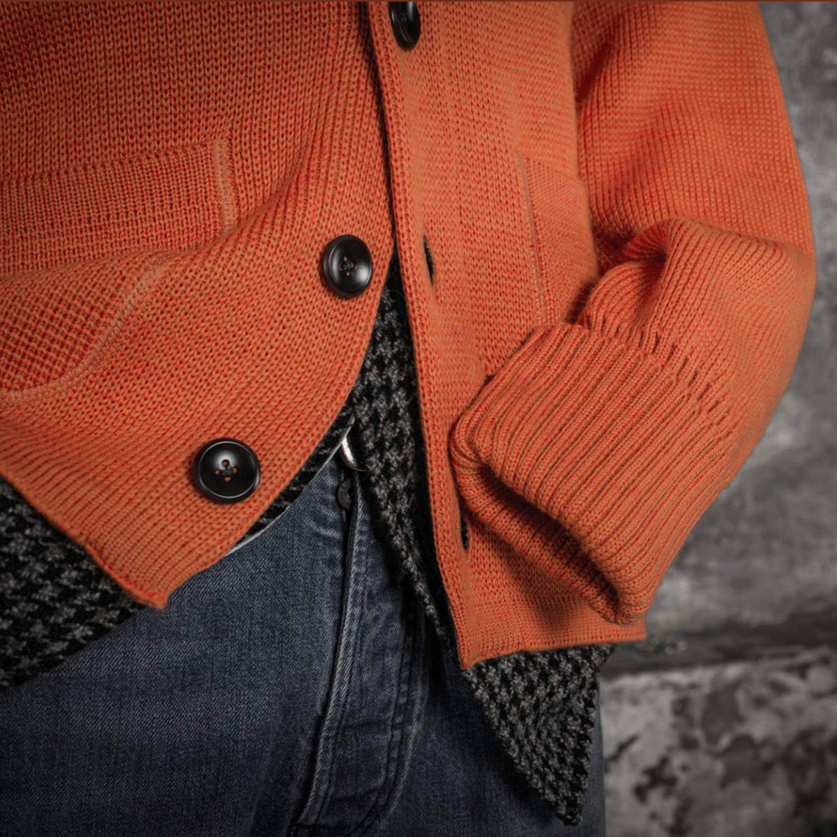 L’Enfant du Malheur – Heavy Wool Cardigan - Orange