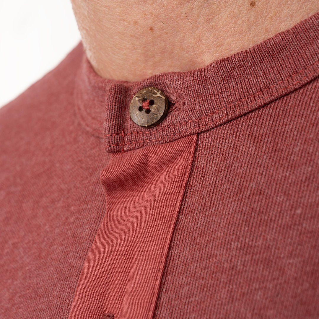 1927 Henley Long Sleeve - Garnet Red