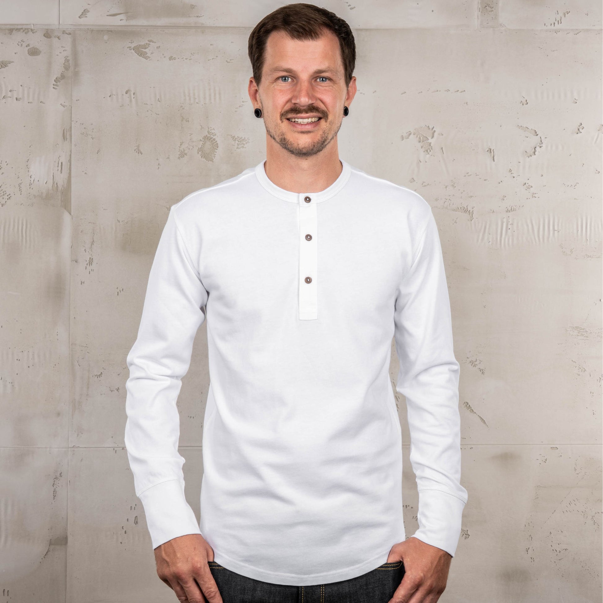 Pike Brothers 1927 Henley Long Sleeve - Pure White