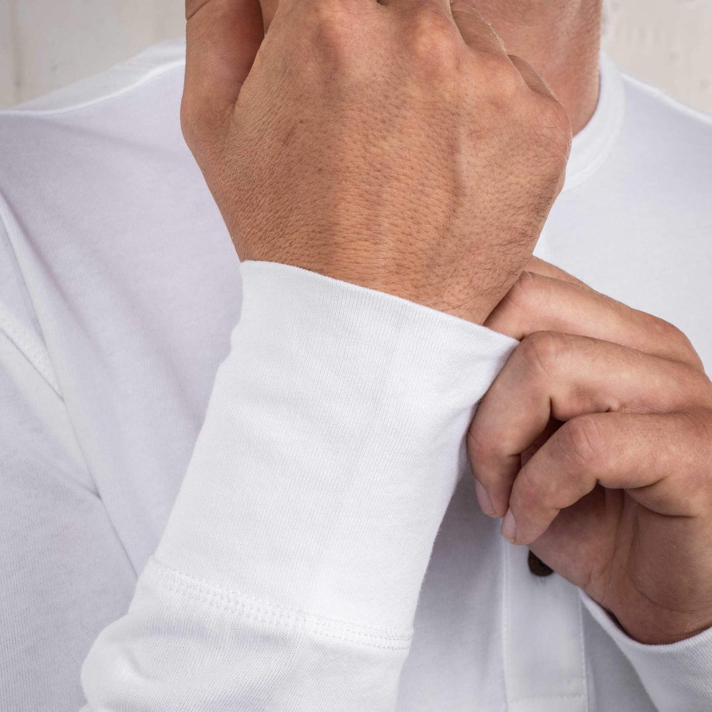 1927 Henley Langarmshirt – Reinweiß