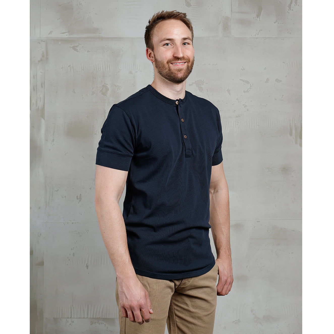 1927 Henley Kurzarm - Mojaveblau