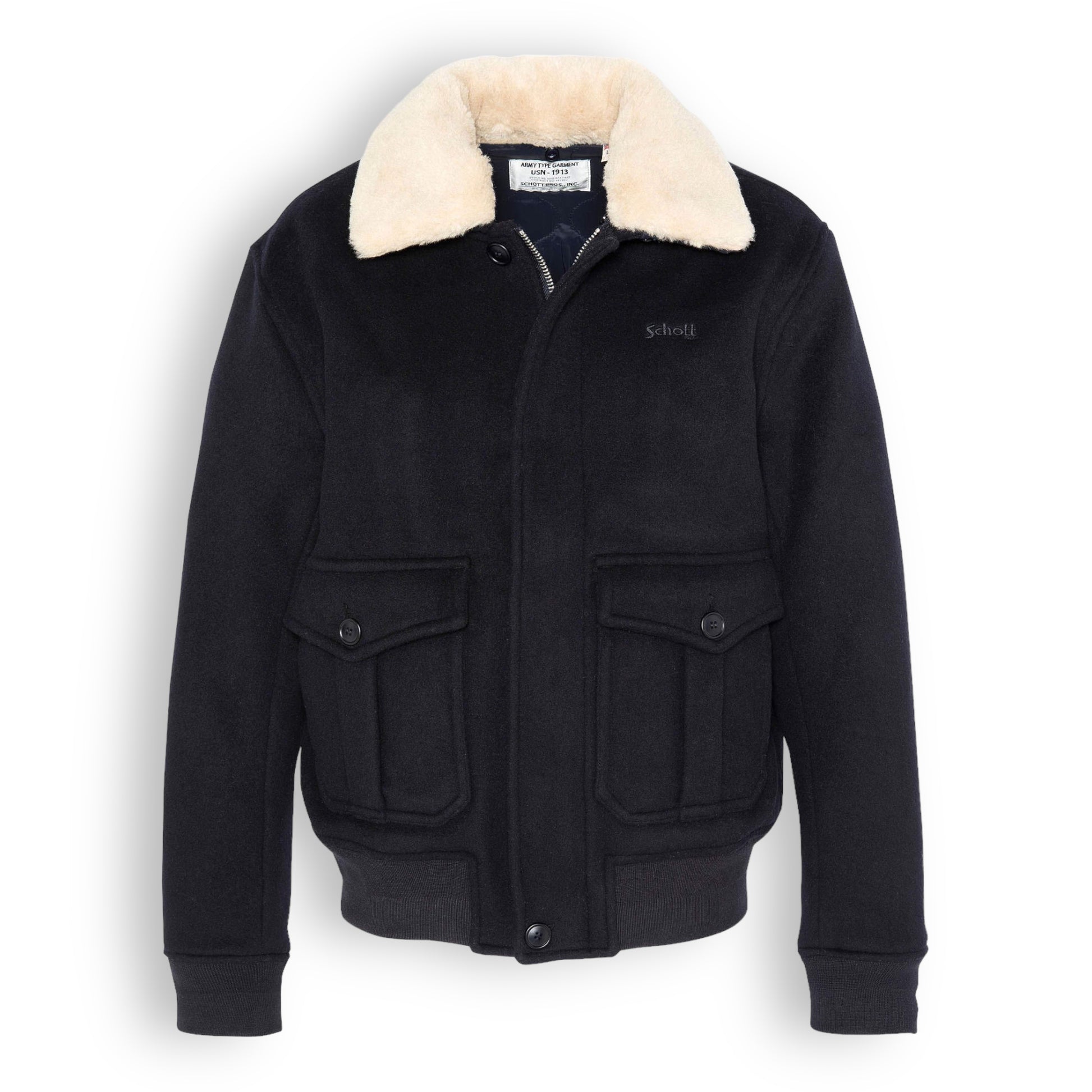 Schott Airguard Wool Pilot Jacket - Black