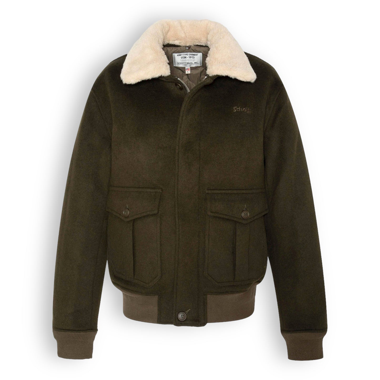 Schott Airguard Wool Pilot Jacket - Khaki