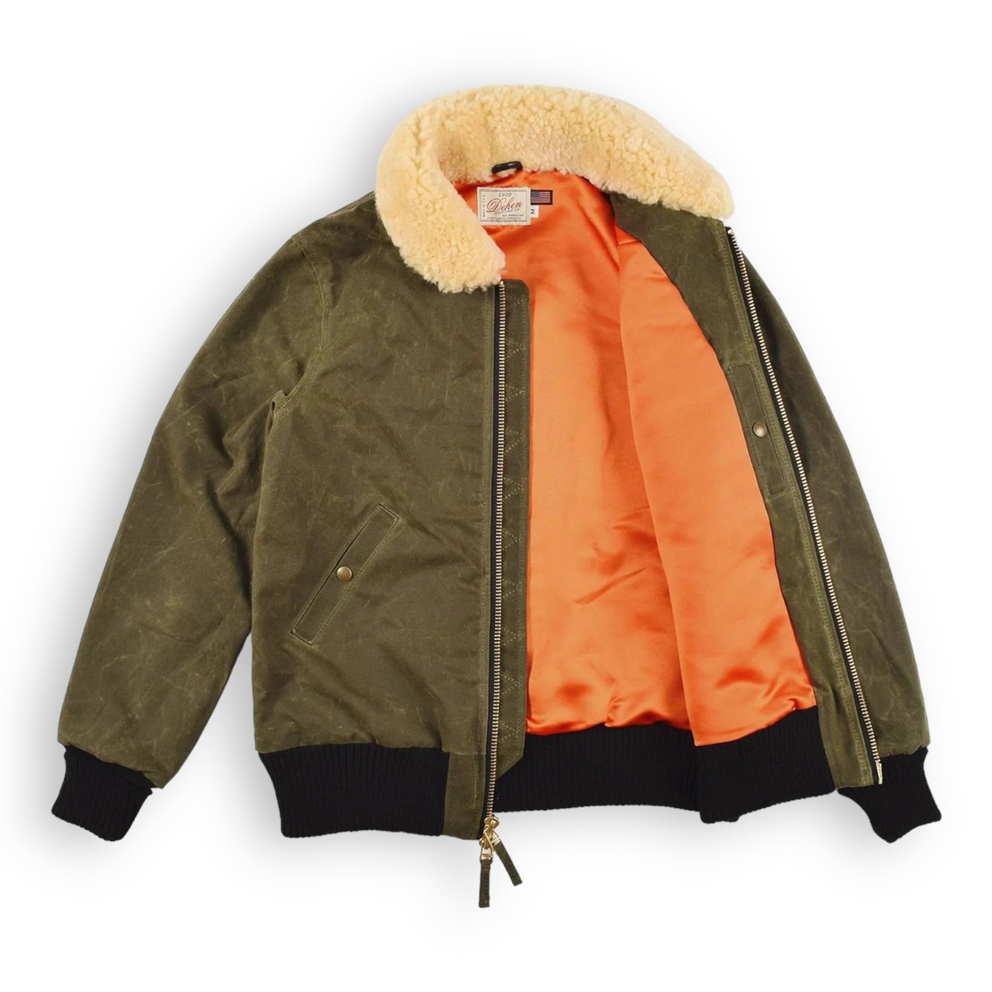 Flyer´s Club Jacket Loden Wax / Gold Mouton