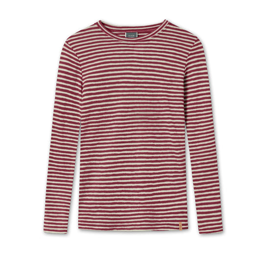 RAW L/S Merino Shirt - White / Red Stripe