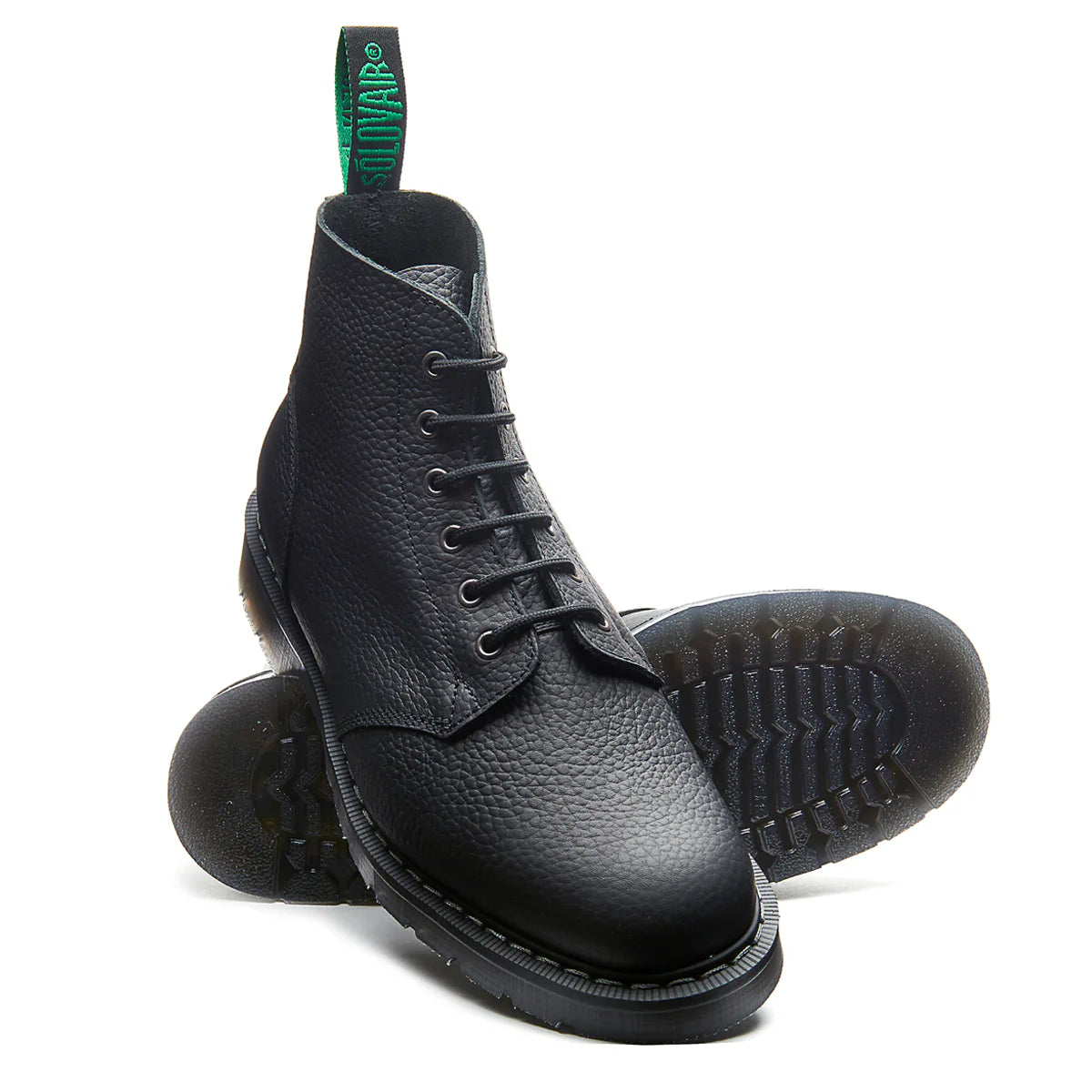 Astronaut Boot 6-Loch - Schwarzes Narbenleder