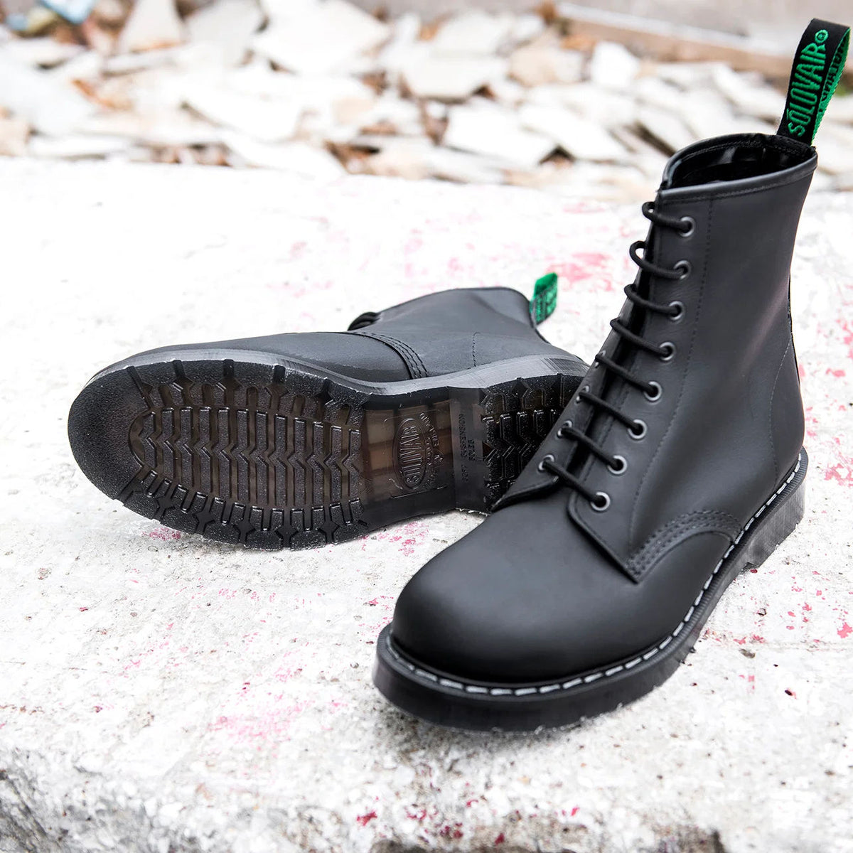 Derby Boot 8-Loch - Schwarz Gewachst