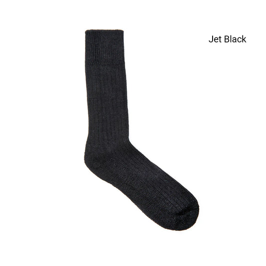Alpaca Wool Cushion Sock - Black