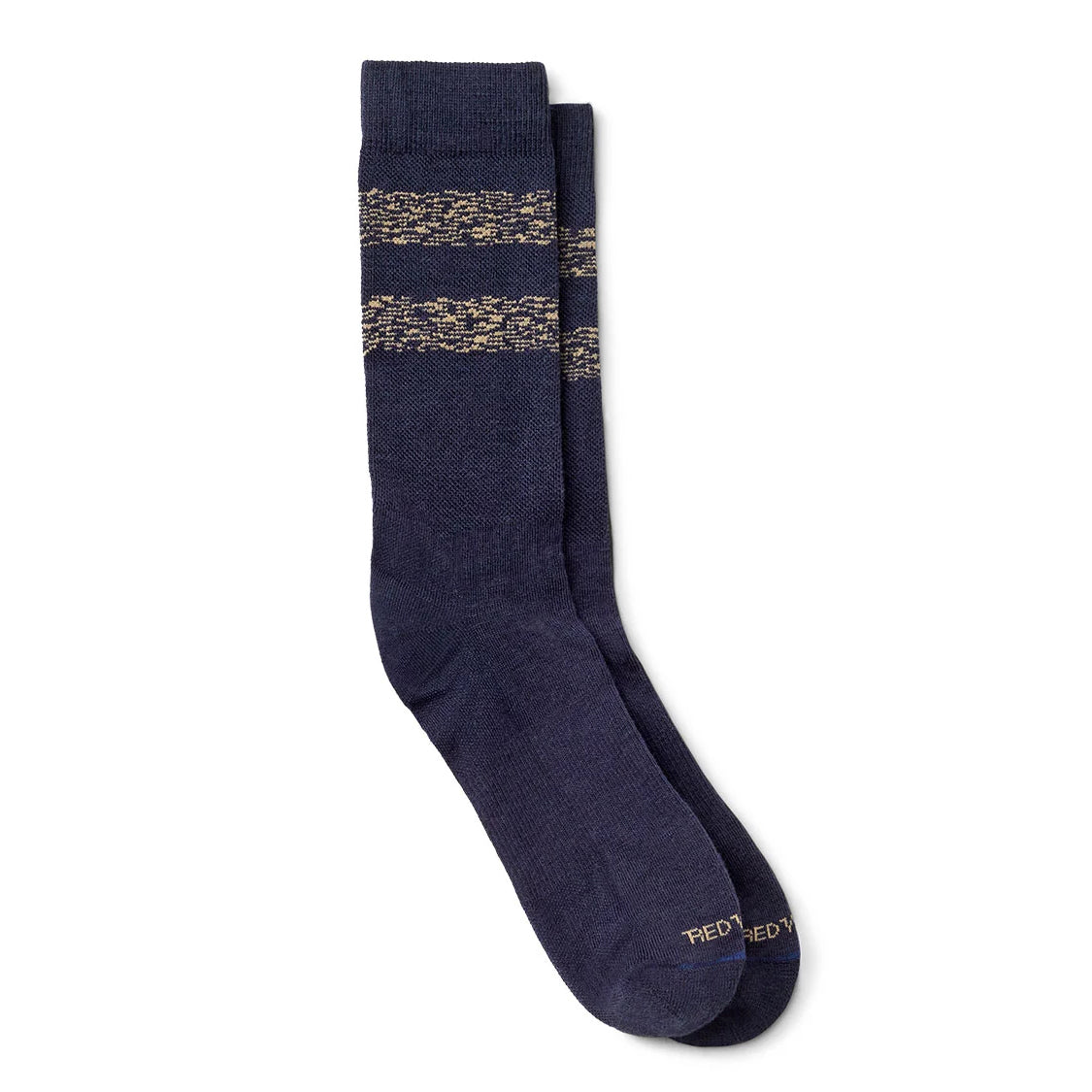 Wool Blend Striped Crew Sock 97676 - Navy/Tan
