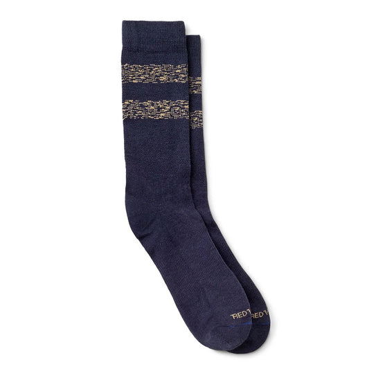 Gestreifte Socken aus Wollmischung 97676 - Marineblau/Hellbraun