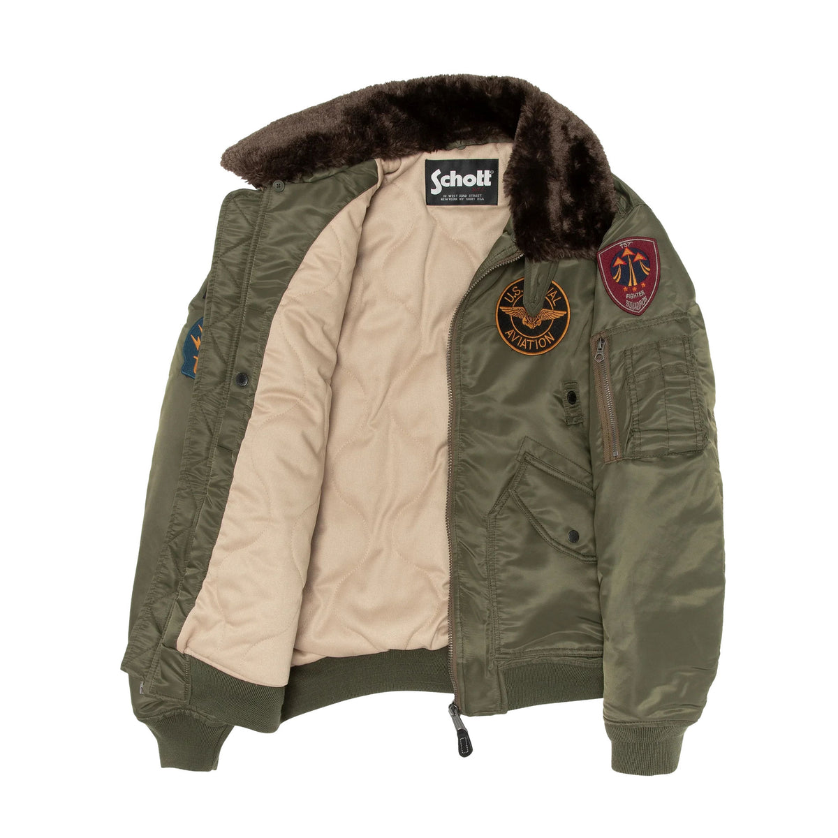 Schott NYC AIRSTON Flight Jacket | Army Khaki