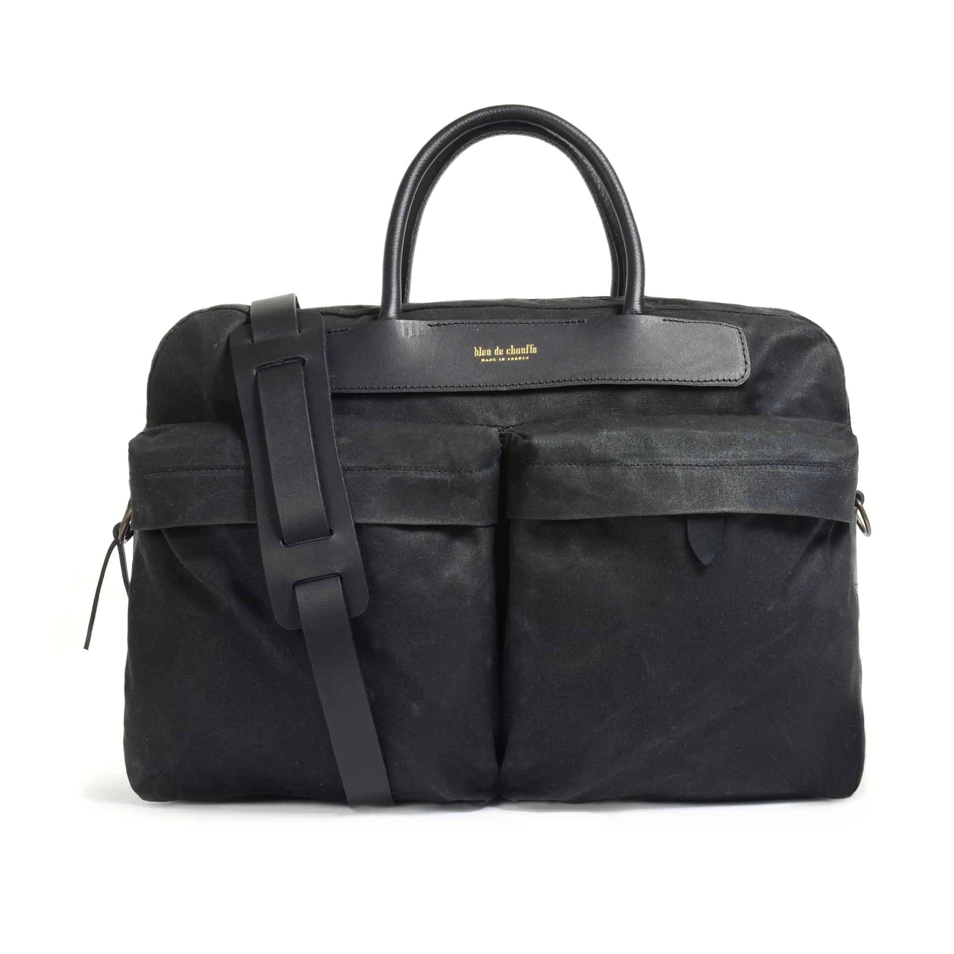 Bleu de Chauffe Hélios Business Bag - Noir Wax