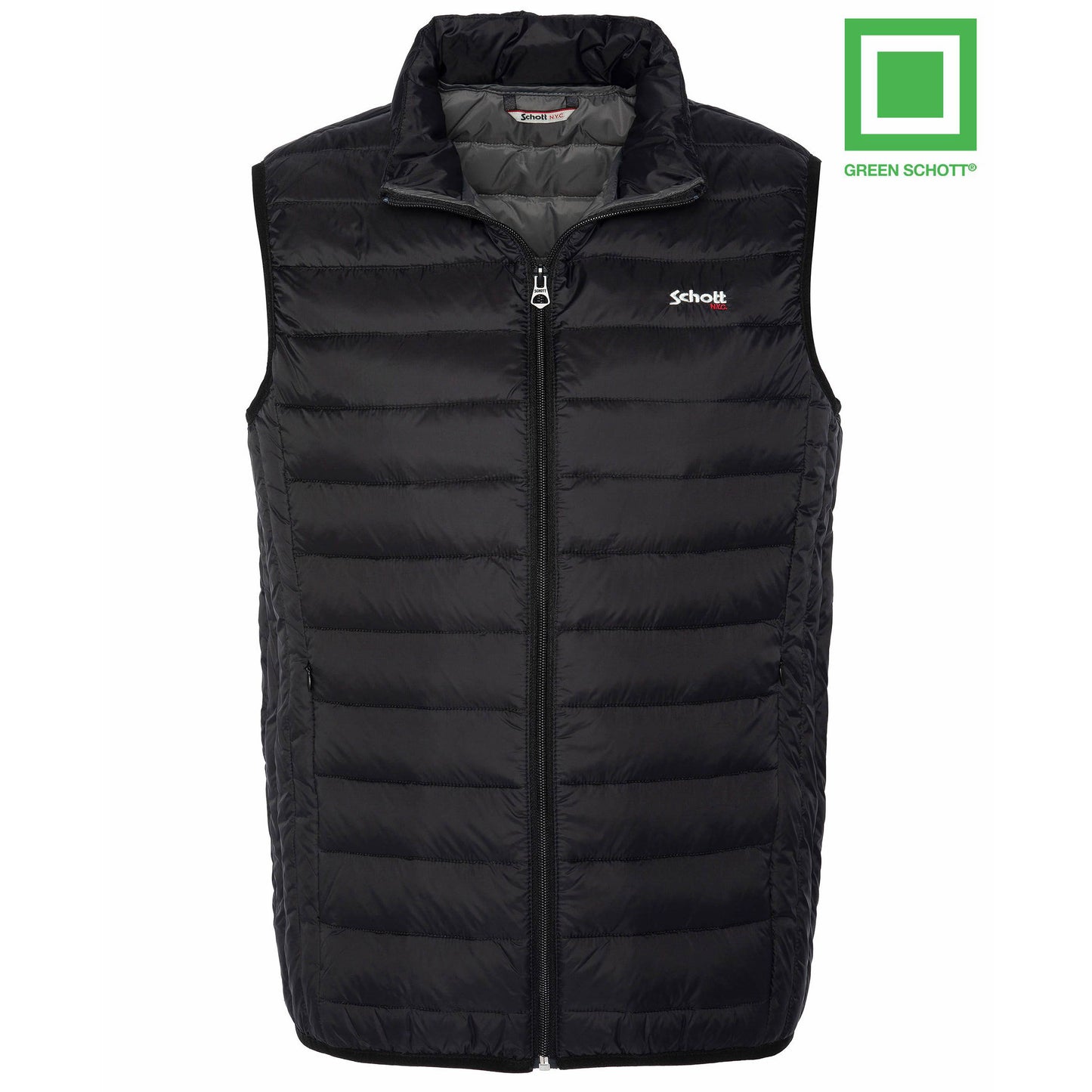 Schott Oakland Recycled Down Vest - Black