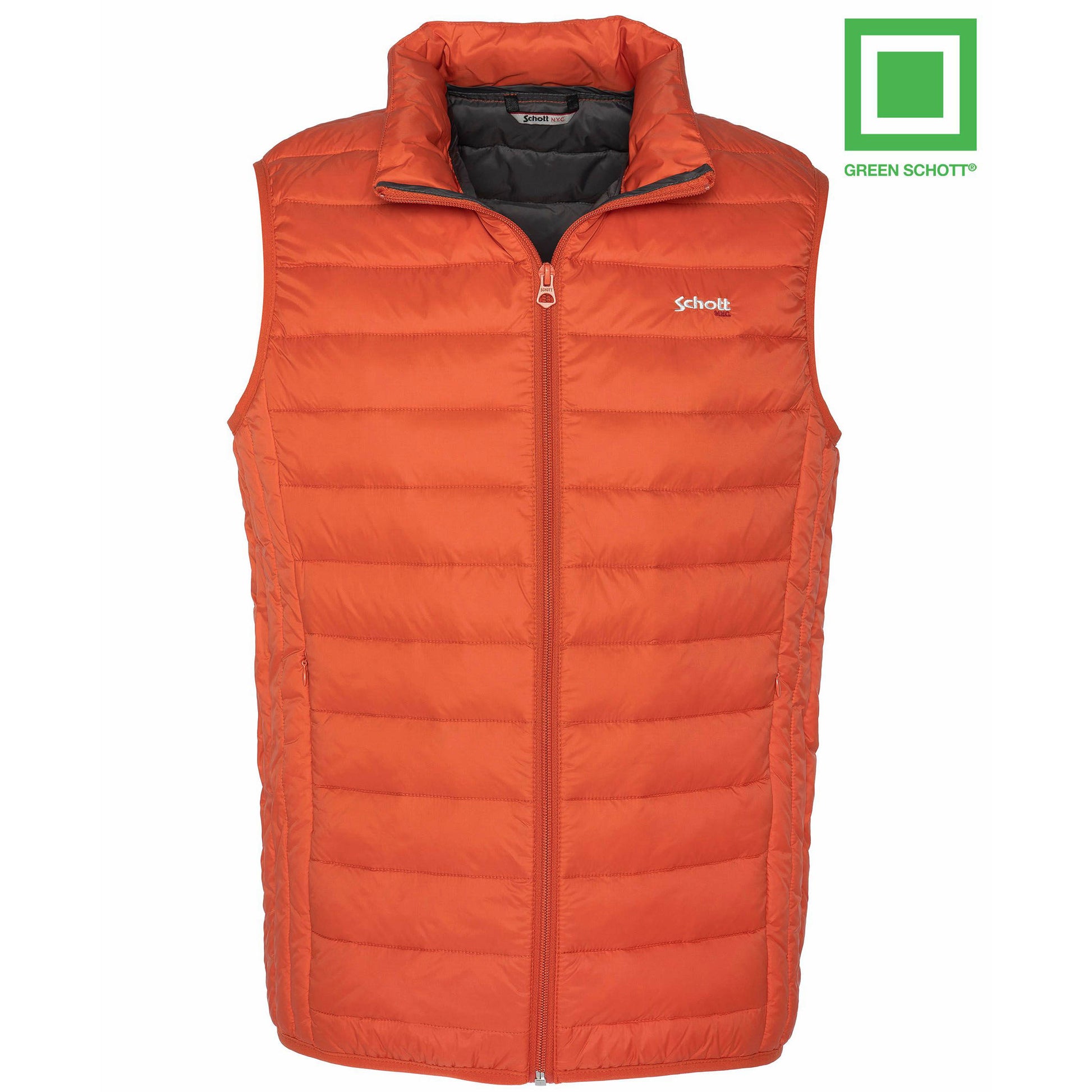 Schott Oakland Recycled Down Vest - Orange