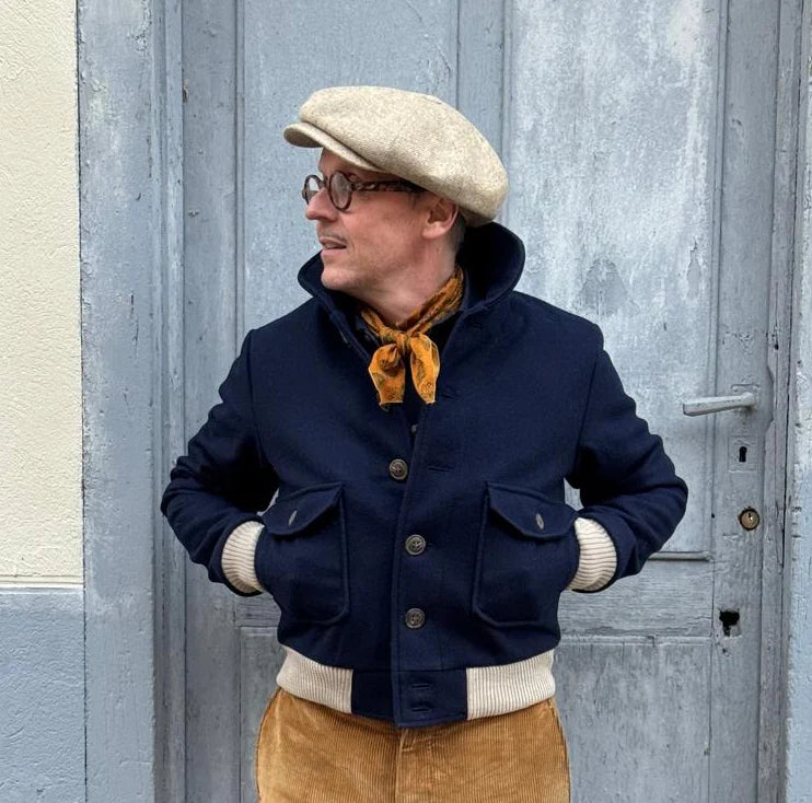 Torpedo Blouson Burel Wool - Marine