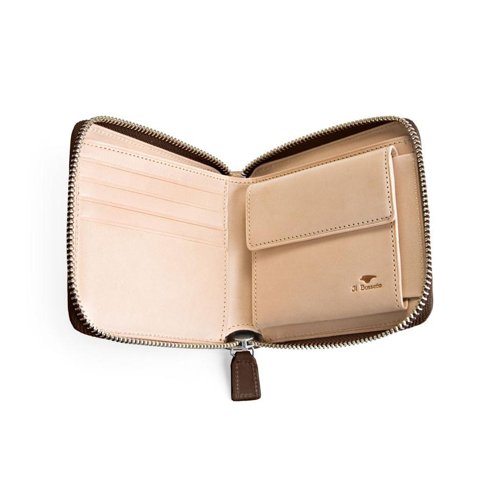 Bi-Fold Zip Wallet - Dark Brown - L'Atelier 