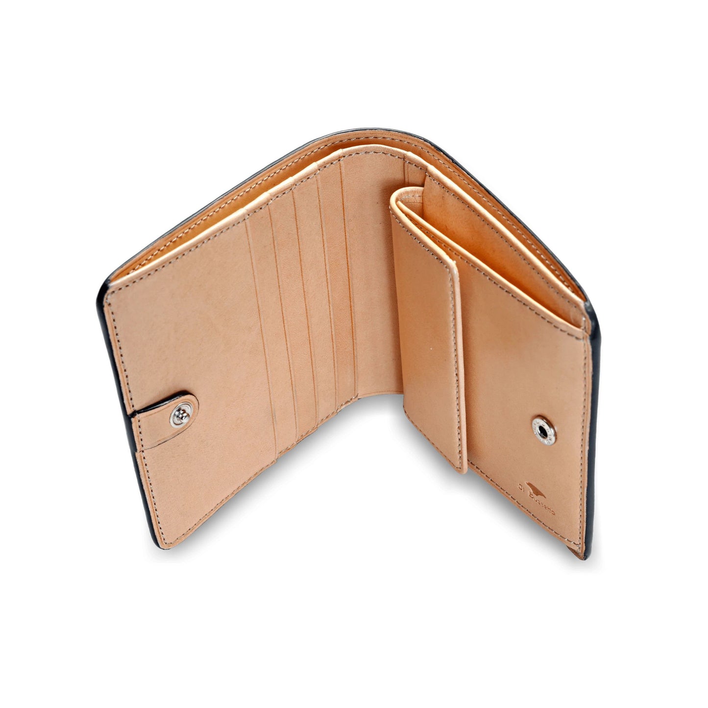 Bi-Fold Wallet Druckknopf - Korallenrot