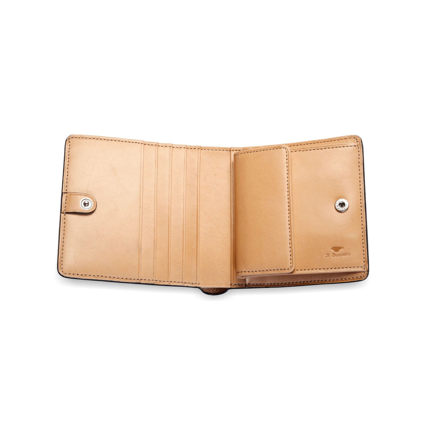 Bi-Fold Wallet Druckknopf - Korallenrot