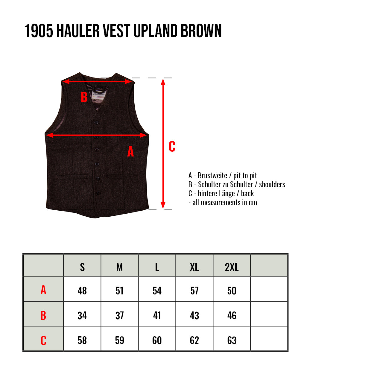 1905 hauler vest wool brown size