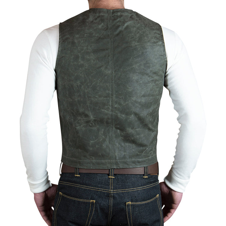 1937 Roamer Vest Cotton Waxed - Olive - L'Atelier 