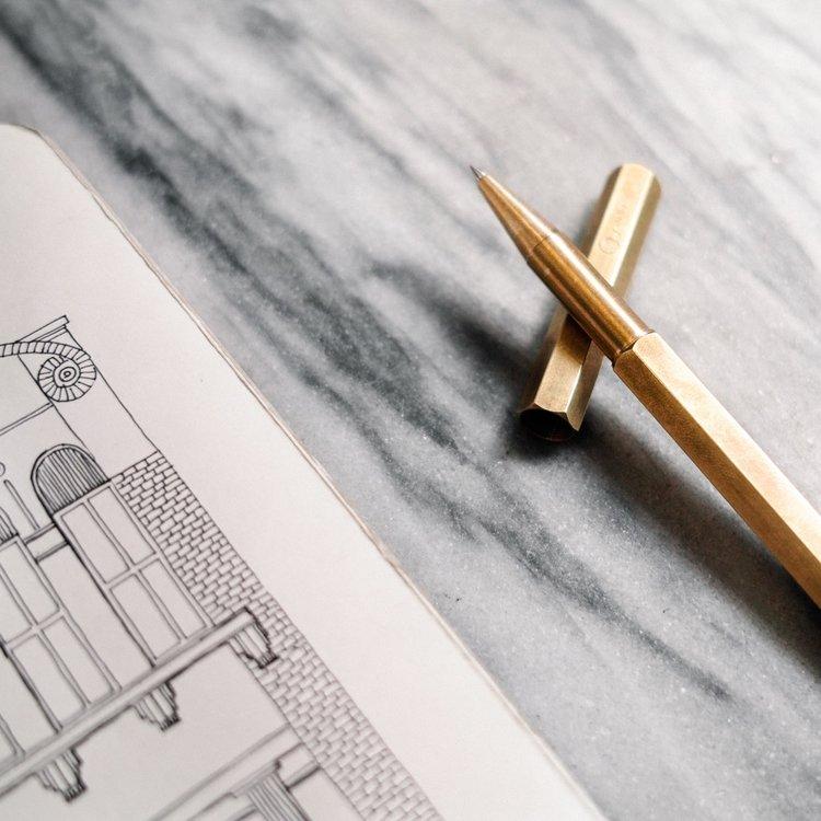Ystudio Classic Rollerball Pen - Brass - L'Atelier 