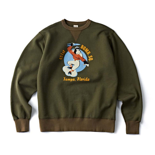 Crew Neck "451st Bomb.SQ" BR69065 - Olive