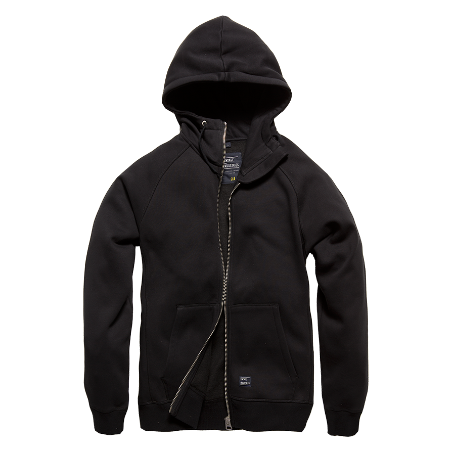 Hooded Zip Fleece 3019 - Black