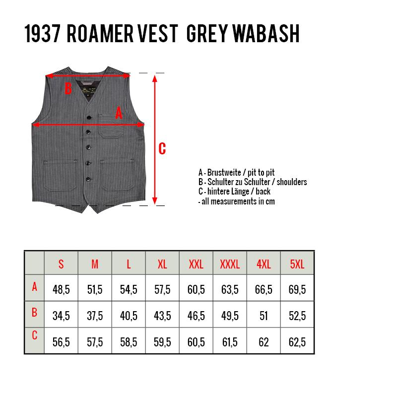 1937 Roamer Vest Selvage - Grey Wabash - L'Atelier 