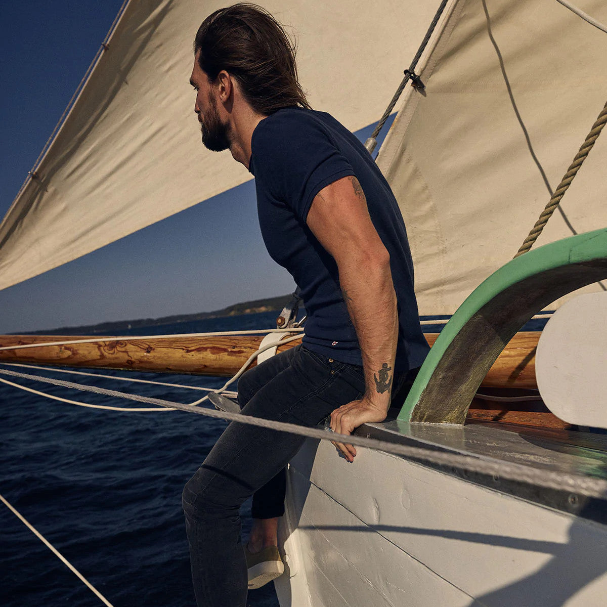 Lino T-Shirt - Blaues Meer