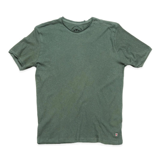blue de genes lino t-shirt camp olive