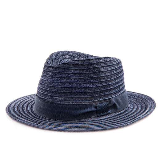 Fedora Rafia Hat - Navy