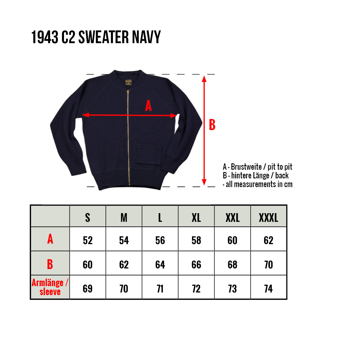 1943 C2 Wool Sweater - Navy