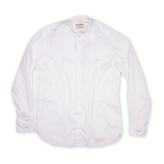 Fil Noir Vincenzo Stand-up Collar Cotton Vintage Shirt