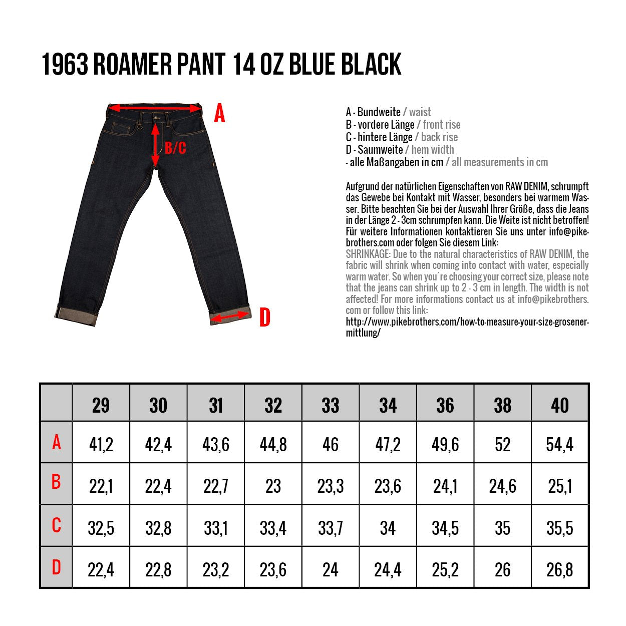 1963 Roamer 13oz. Denim - Pitch Black Raw - L'Atelier 